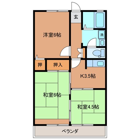 コーポスカイ　Aの物件間取画像